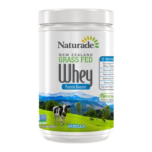 NATURADE: New Zealand Grass Fed Whey Protein Vanilla 12 Serving Canister 16.08 oz