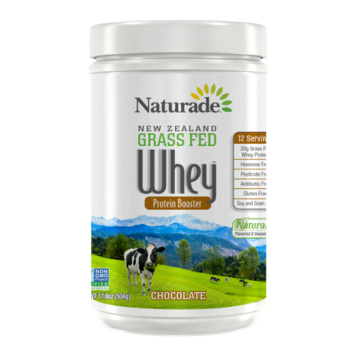 NATURADE: New Zealand Grass Fed Whey Protein Chocolate 12 Serving Canister 17.79 oz