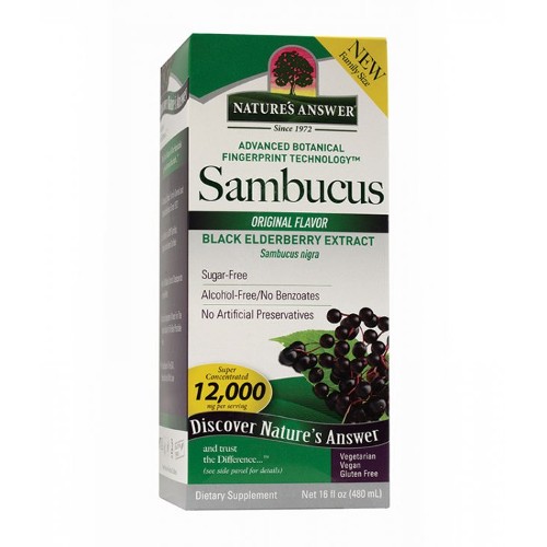 NATURE'S ANSWER: Sambucus (Black Elder Berry) Super Concentrated Family Size 16 oz