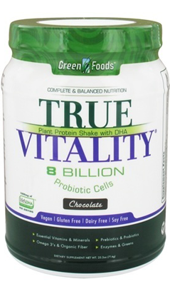 GREEN FOODS CORPORATION: True Vitality Plant Protein Shake with DHA-Chocolate 25.2 oz