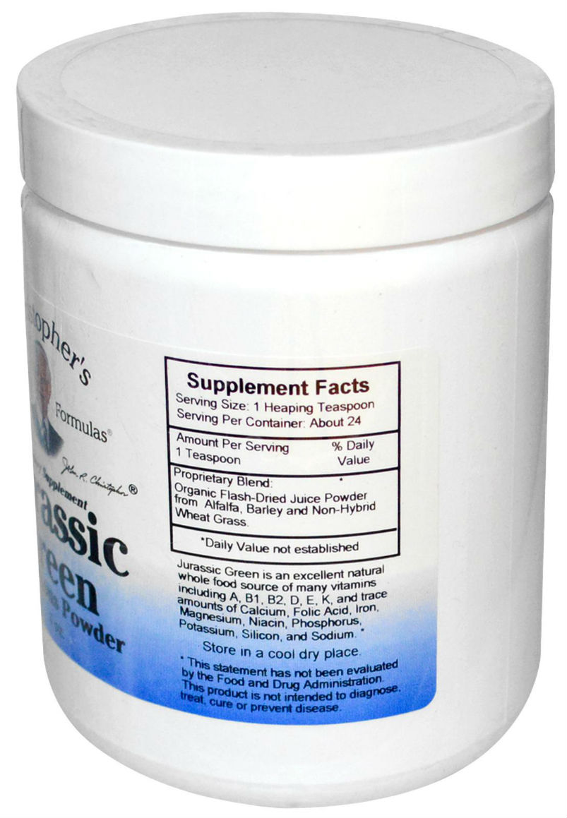 side view of Jurassic green powder