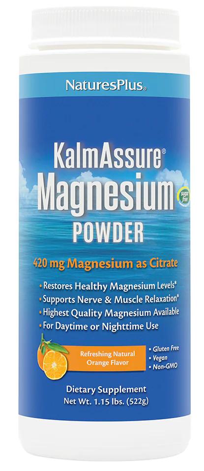 Natures Plus: KalmAssure Magnesium 1.15 lb Natural Orange Flavor