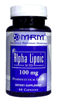ALPHA LIPOIC ACID 100MG 60 CAPS from METABOLIC RESPONSE MODIFIERS