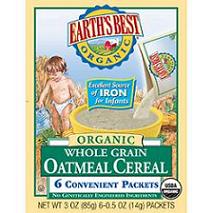 CEREAL PKTS,OG,OATMEAL Case of 12 / 3 OZ from Earths Best (Hain)