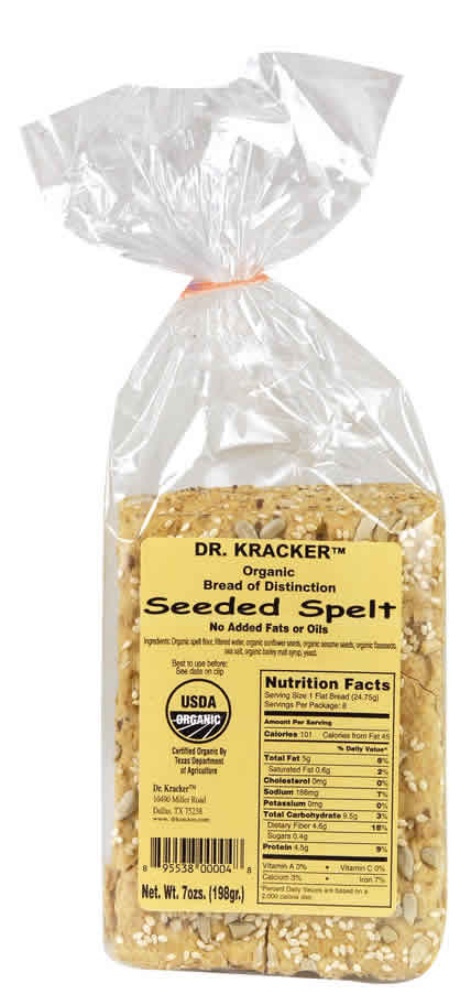 FLATBREAD,OG,SEEDED SPELT Case of 12 / 7 OZ from doctor Kracker