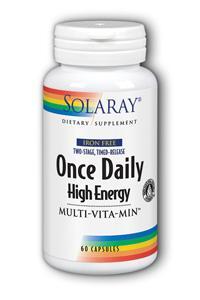 Iron Free Two-Stage, Timed-Release Once Daily High Energy 60ct from Solaray
