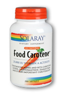 Food carotene, 200ct 25000IU