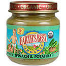 Spinach & potatoes,og Case of 24 / 4 OZ from Earths Best (Hain)