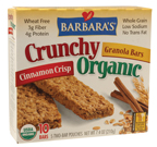 GRANOLA BAR,OG,CINN CRISP Case of 12 / 7.4 OZ from Barbaras Bakery