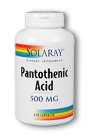 Solaray: Pantothenic Acid-500 250ct 500mg