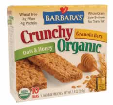 GRANOLA BAR,OG,OATS&HONEY Case of 12 / 7.4 OZ from Barbaras Bakery