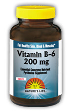 Natures life - Vitamin b-6, 200 mg 100ct