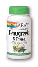 Fenugreek and Thyme 100ct 475mg from Solaray