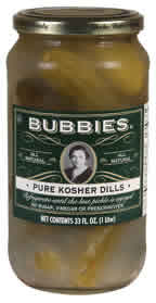 PURE KOSHER DILL Case of 12 / 33 OZ from Bubbies of San Francisco