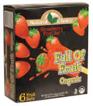 FRUIT BARS,OG,STRAWBERRY Case of 6 / 6 BARS from Natural Choice