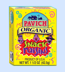 RAISINS,OG,SELECT Case of 24 / 6/1.5 OZ from Pavich Family Farms