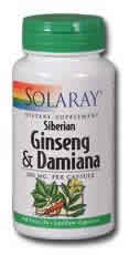 Ginseng and Damiana 100ct 380mg from Solaray