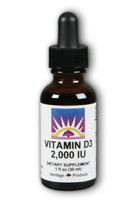 Heritage Store: D-3 w/Dropper 2000iu 1 oz