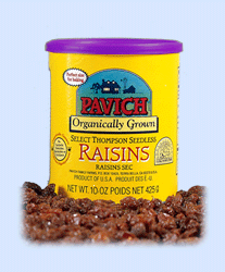 RAISINS,OG,SELECT,THOMPSN - 12 / 15 OZ from Pavich Family Farms