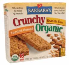 GRANOLA BAR,OG,TSTD ALMND Case of 12 / 7.4 OZ from Barbaras Bakery