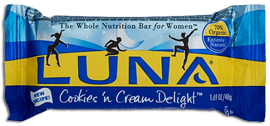 LUNA BAR,OG,COOKIES'N CRM Case of 15 / 1.69 OZ from Clif Bar