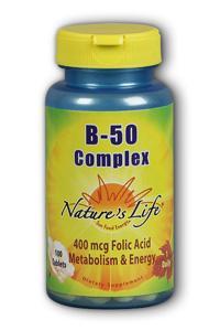 Natures Life: B-Complex, 50 mg 100ct