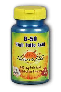 Natures Life: High Folic Acid B-50 50ct