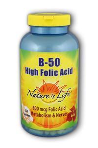 Natures Life: High Folic Acid B-50 250ct