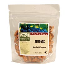 ALMONDS,N/P SUP,RAW Case of 8 / 8 OZ from WoodStock Farms