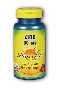 Natures life: Zinc 30 mg picolinate 100ct