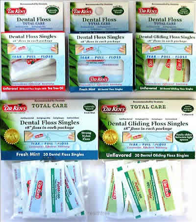 Floss singles,tea tree Case of 1 / 20 CT from Doctor Kens