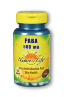 Natures life - Paba, 500 mg 100ct