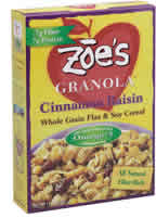 Flax & soy granola cinn raisin Case of 12 / 11 OZ from Zoe Foods