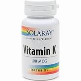 Solaray: Vitamin K 100ct 100mcg
