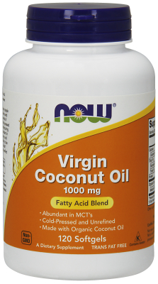 NOW: Organic Virgin Coconut Oil 1000mg 120 Gels Certified Organic