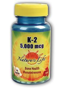 Vitamin K-2 5000 mcg 60 Tablets from Natures Life