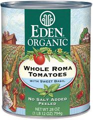 TOMATOES,OG,ROMA,WH W/BSL Case of 12 / 28 OZ from Eden Foods