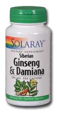 Ginseng and Damiana, 100ct 380mg
