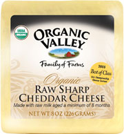 CHEDDAR,OG,SHARP,RAW Case of 12 / 8 OZ from Organic Valley
