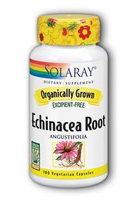 Organic Echinacea Angustifolia Root 100ct 450mg from Solaray
