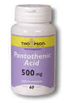 Pantothenic Acid 500mg 60ct 500mg from Thompson Nutritional
