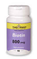 Biotin 800mcg 90ct 800mcg from Thompson Nutritional