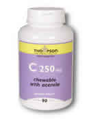 C 250 Children's Chewable w/Acerola--Punch Flavor 90ct 250mg from Thompson Nutritional