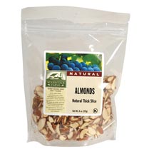 ALMONDS,THICK SLICED,RAW Case of 8 / 8 OZ from WoodStock Farms