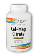 Solaray: Cal-Mag Citrate With D 1-1 Ratio 180ct
