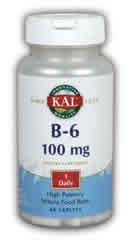 B-6 100mg Timed Release 60 Vegetarian Caps TR from Kal