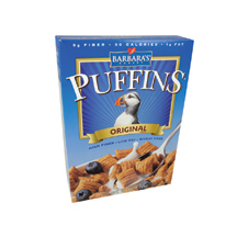 PUFFINS CRNCHY CORN CEREL Case of 12 / 12 OZ from Barbaras Bakery