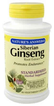 Nature's answer - Siberian eleuthero standardized 60 vegicaps