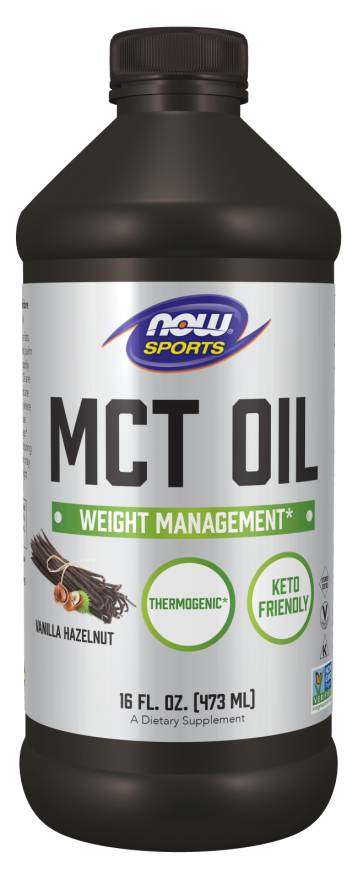 NOW: MCT Oil Vanilla Hazelnut Flav 16 fl oz