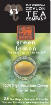 Tea,green w lemon Case of 6 / 25 BAG from Original Ceylon Tea Co